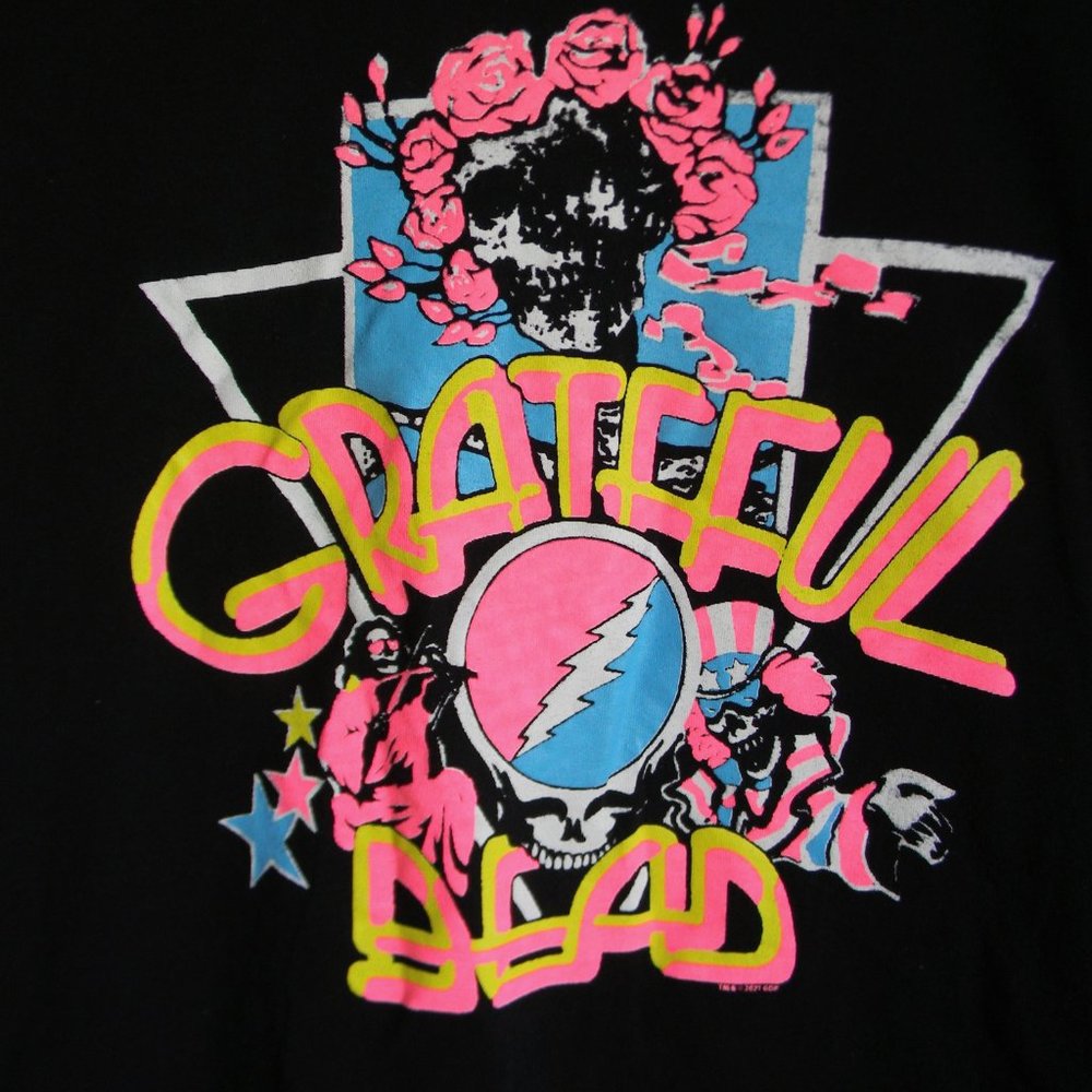 Grateful Dead-XL-Neon Black-Men T Shirt-Authentic Junk Food -Short Sleeves-NWT